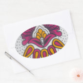 Schöne afrikanische Stoffe Motif Kunst, Dichtung u Ovaler Aufkleber (Umschlag)