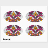 Schöne afrikanische Stoffe Motif Kunst, Dichtung u Ovaler Aufkleber (Blatt)