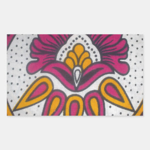 Schöne afrikanische Stoffe Motif Kunst, Dichtung u Rechteckiger Aufkleber