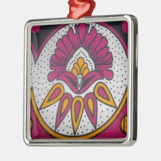 Schöne afrikanische Stoffe Motif Kunst, Dichtung u Silbernes Ornament (Links)