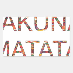 Schöne afrikanische Vintage-Farben Hakuna Matata K Rechteckiger Aufkleber