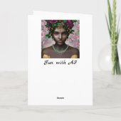 Schöne afroamerikanische Frau mit Blume Karte (Rückseite)