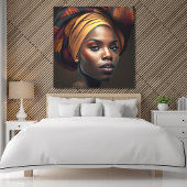 Schöne afroamerikanische Frau Verziert Leinwanddruck