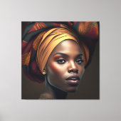 Schöne afroamerikanische Frau Verziert Leinwanddruck (Vorderseite)