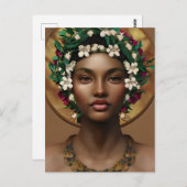 Schöne afroamerikanische Königin Postkarte (Vorne/Hinten)