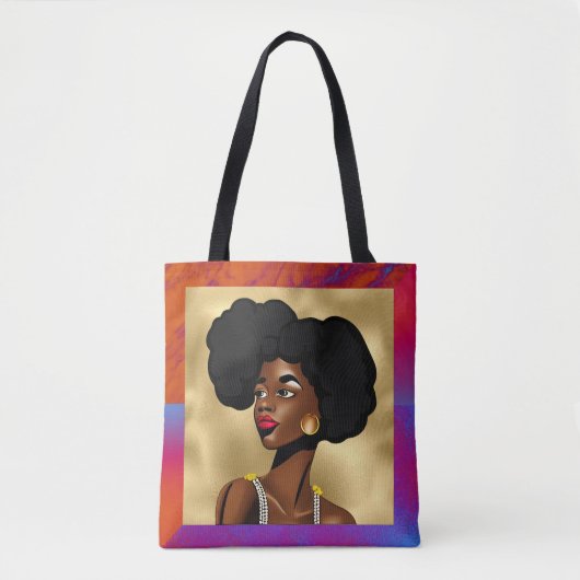 Schöne afrozentrische Frau Tasche (Vorderseite)