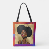 Schöne afrozentrische Frau Tasche (Rückseite)