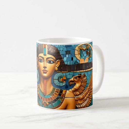 Schöne ägyptische Hieroglyphen Kaffeetasse (VorderseiteRechts)