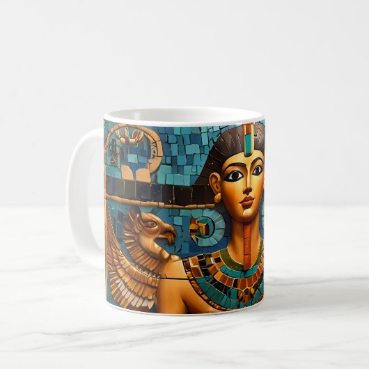 Schöne ägyptische Hieroglyphen Kaffeetasse (Vorderseite Links)