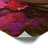 Schöne ägyptische Mau Katze in einem Nachtgarten Poster (Ecke)