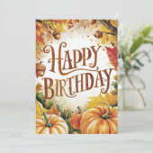 Schöne Ahornleaf Herbst glücklich Geburtstag Karte (Stehend Vorderseite)