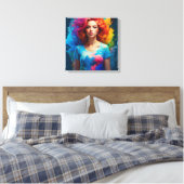 Schöne Ai Art Woman Colorful Leinwanddruck (Insitu (Schlafzimmer))