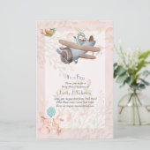 Schöne Airplane Pilot Boys Babydusche laden ein (Stehend Vorderseite)