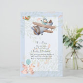 Schöne Airplane Pilot Boys Babydusche laden ein (Stehend Vorderseite)