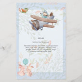 Schöne Airplane Pilot Boys Babydusche laden ein (Rückseite)