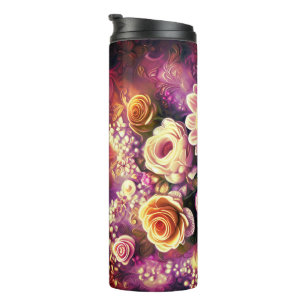 Schöne Akryllische Blume Muster Thermal Tumbler Thermosbecher