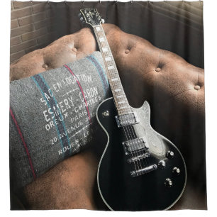 Schöne akustische Gitarre Duschvorhang