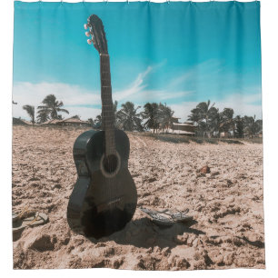 Schöne akustische Gitarre Duschvorhang