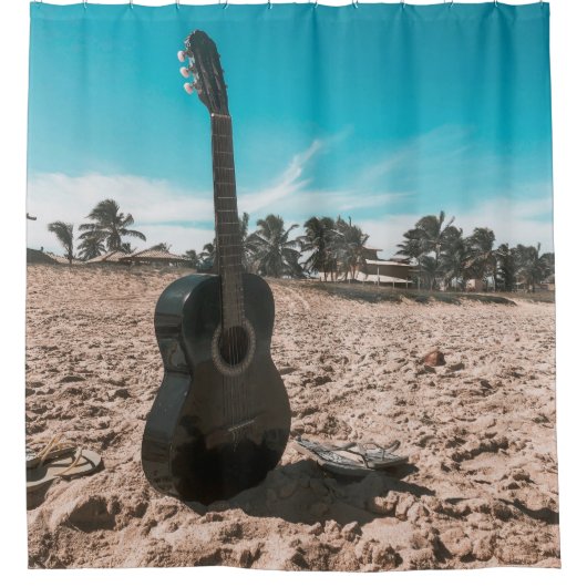 Schöne akustische Gitarre Duschvorhang (Vorderseite)