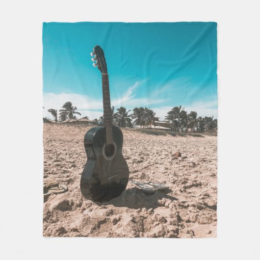 Schöne akustische Gitarre Fleecedecke (Vorderseite)