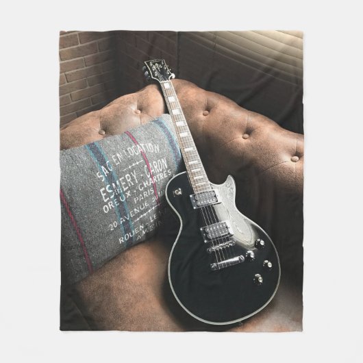 Schöne akustische Gitarre Fleecedecke (Vorderseite)