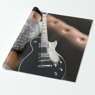 Schöne akustische Gitarre Geschenkpapier