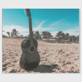Schöne akustische Gitarre Geschenkpapier (Flach)