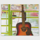 Schöne akustische Gitarre Geschenkpapier (Flach)