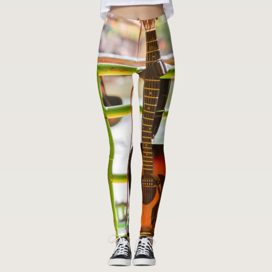 Schöne akustische Gitarre Leggings (Vorderseite)