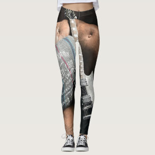 Schöne akustische Gitarre Leggings