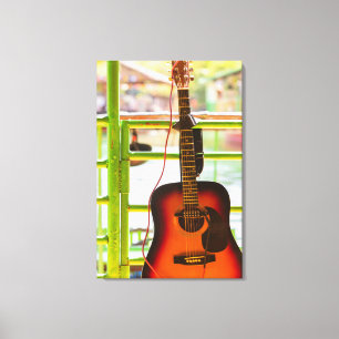 Schöne akustische Gitarre Leinwanddruck