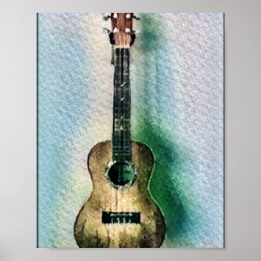 Schöne akustische Gitarre Poster (Vorne)