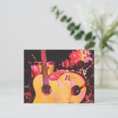 Schöne akustische Gitarre Postkarte (Stehend Vorderseite)