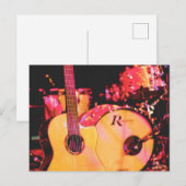 Schöne akustische Gitarre Postkarte (Vorne/Hinten)