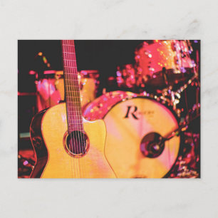 Schöne akustische Gitarre Postkarte