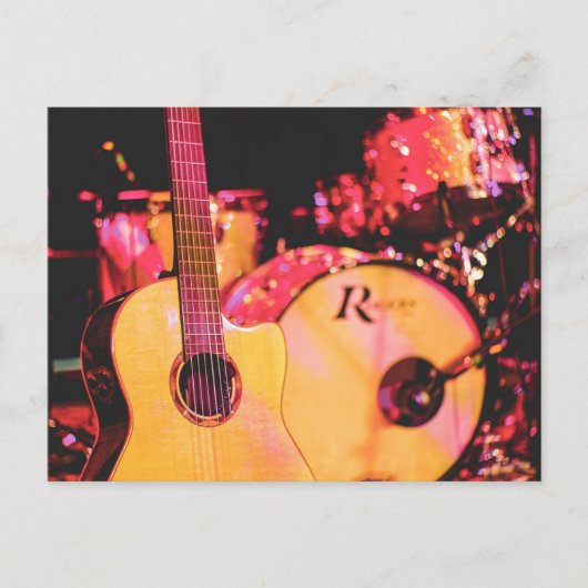 Schöne akustische Gitarre Postkarte (Vorderseite)