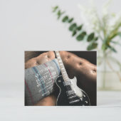 Schöne akustische Gitarre Postkarte (Stehend Vorderseite)