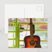 Schöne akustische Gitarre Postkarte (Vorne/Hinten)