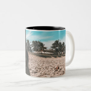 Schöne akustische Gitarre Zweifarbige Tasse