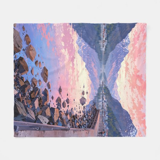 Schöne Alaska Landschaft Fleecedecke (Vorderseite (Horizontal))