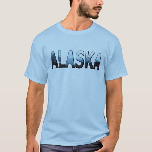 Schöne Alaska Landschaft Text Mens T - Shirt (Vorderseite)