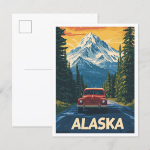 Schöne Alaska USA Vintag Illustration Travel Postkarte