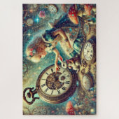 Schöne Alice und Rabbit Märchen Kunst Puzzle (Vertikal)