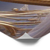 Schöne Alien im Weltraum Frauen spielen Harfe Poster (Ecke)