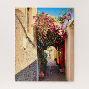 Schöne Allee in Santorini, Griechenland Puzzle