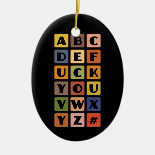 Schöne Alphabets-Ornamente Keramikornament (Vorne)
