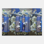 Schöne Alte Bücher Spines und Blume Geschenkpapier Set (Vorderseite 3)