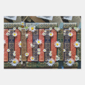 Schöne Alte Bücher Spines und Blume Geschenkpapier Set (Vorderseite 2)