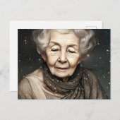 Schöne alte Frau von Stardust Digitale Kunst Postkarte (Vorne/Hinten)