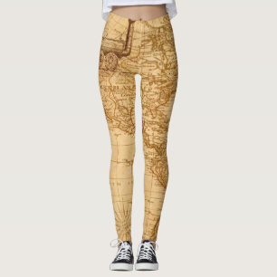 Schöne alte Karte Leggings